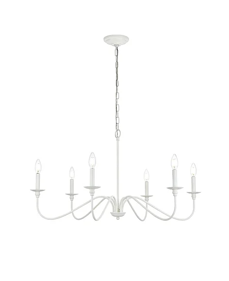 Elegant Rohan 30 In. Chandelier in White LD5056D30WH