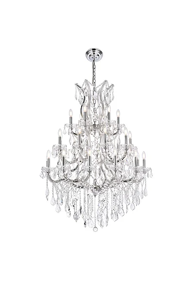Elegant Maria Theresa 28 Light Chrome Chandelier Clear Royal Cut Crystal 2800D38C/RC