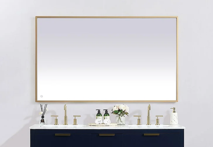 Elegant Pier 36X60 In. Led Mirror with Adjustable Color Temperature 3000K/4200K/6400K in Brass MRE63660BR