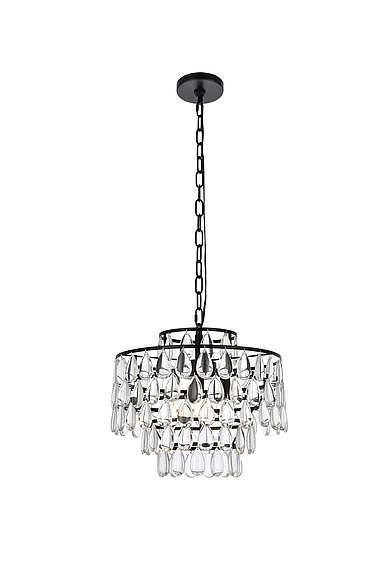 Elegant Mila 16 In. Pendant in Black 1102D16BK