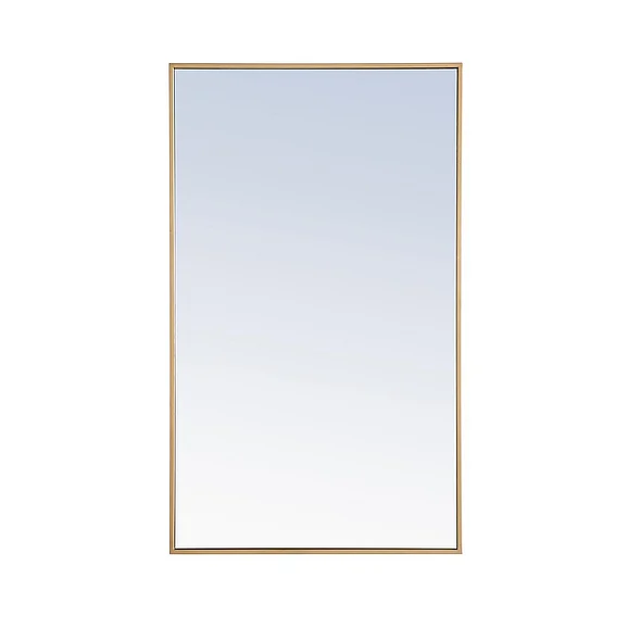 Elegant Metal Frame Rectangle Mirror 24 In. Brass MR4075BR