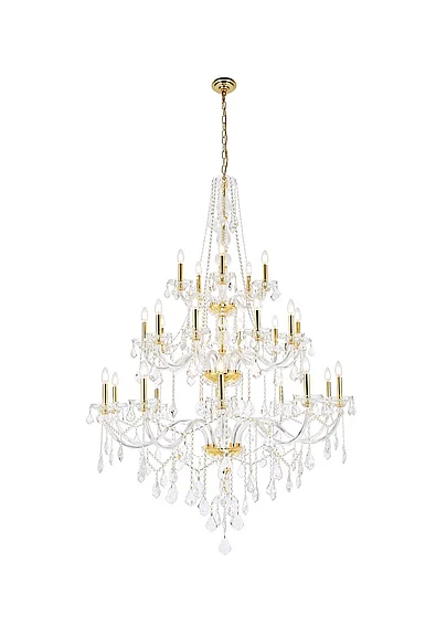 Elegant Verona 25 Light Gold Chandelier Clear Royal Cut Crystal V7825G43G/RC