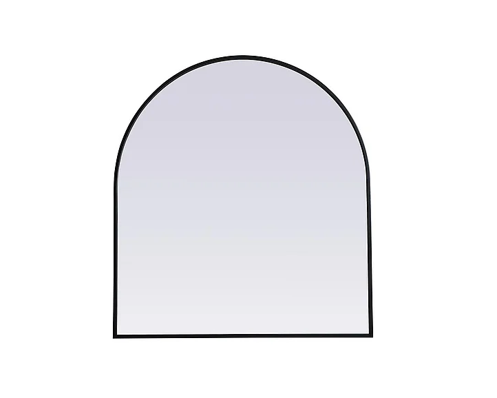 Elegant Metal Frame Arch Mirror 33X36 In. in Black MR1A3336BLK