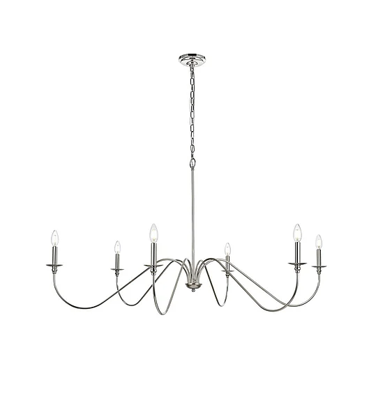 Elegant Rohan 54 In. Chandelier in Polished Nickel LD5056D54PN