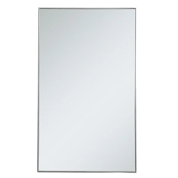 Elegant Metal Frame Rectangle Mirror 36 In. in Silver MR43660S