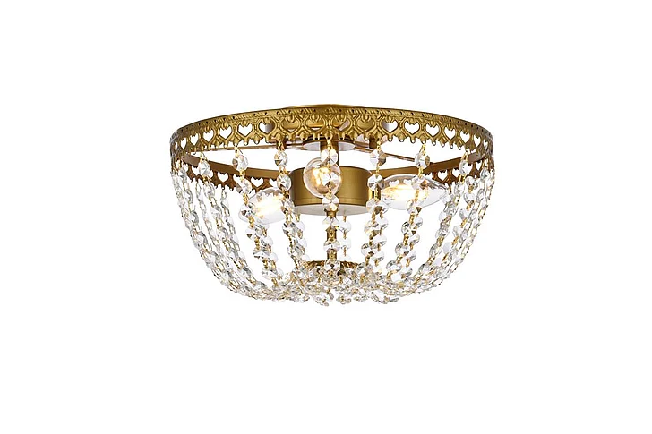 Elegant Kylie 12 In. Flush Mount in Brass 1112F12BR