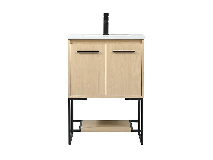 Elegant 24 In. Single Bathroom Vanity in Maple VF42524MMP