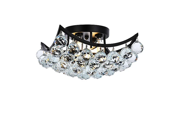 Elegant Corona 12 In. Black Flush Mount V9800F12BK/RC CLOSEOUT