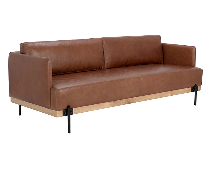 SUNPAN Saul Sofa - Shalimar Tobacco Leather 111425 CLOSEOUT PROMO