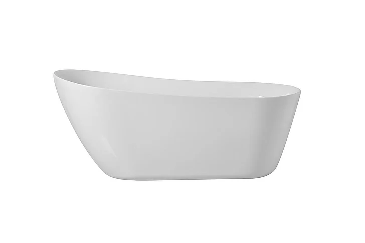 Elegant 67 In. Soaking Single Slipper Bathtub in Glossy White BT10867GW CLOSEOUT
