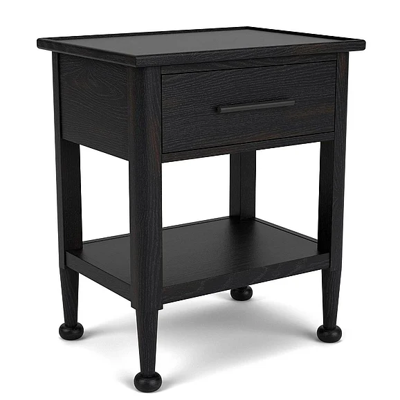 Riverside Furniture Calhoun 1-Drawer Nightstand in Ebony Whiskey Oak 61768