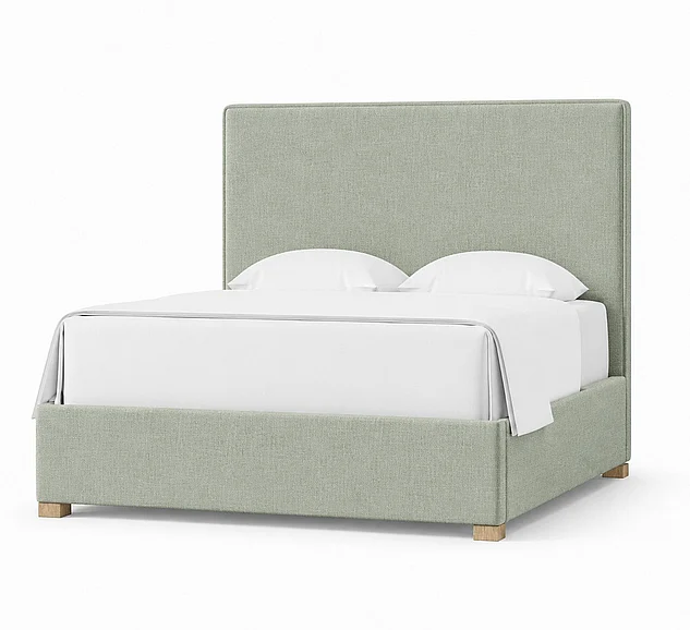 Vaughan-Bassett Amelia Queen Upholstered Bed in Forest Green 100-551F-155F-822F