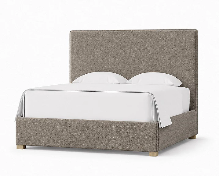 Vaughan-Bassett Amelia Queen Upholstered Bed in Mocha 100-551M-155M-822M