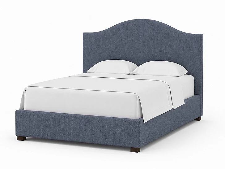 Vaughan-Bassett Emily King Upholstered Bed in Bluestone 100-669B-166B-822B