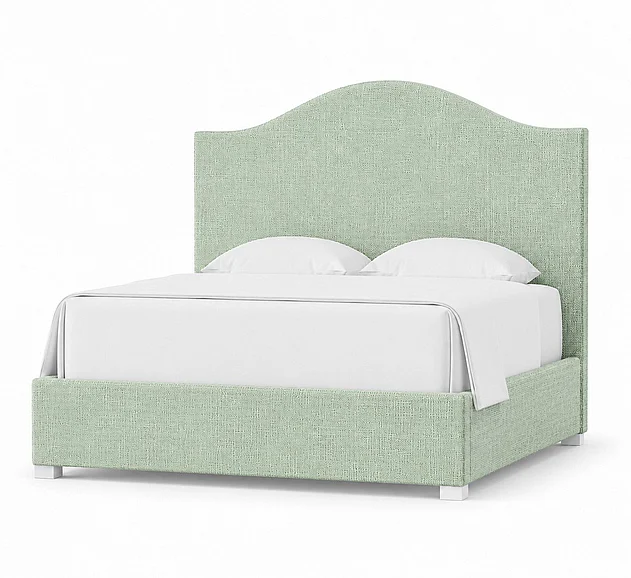 Vaughan-Bassett Emily Queen Upholstered Bed in Forest Green 100-559F-155F-822F