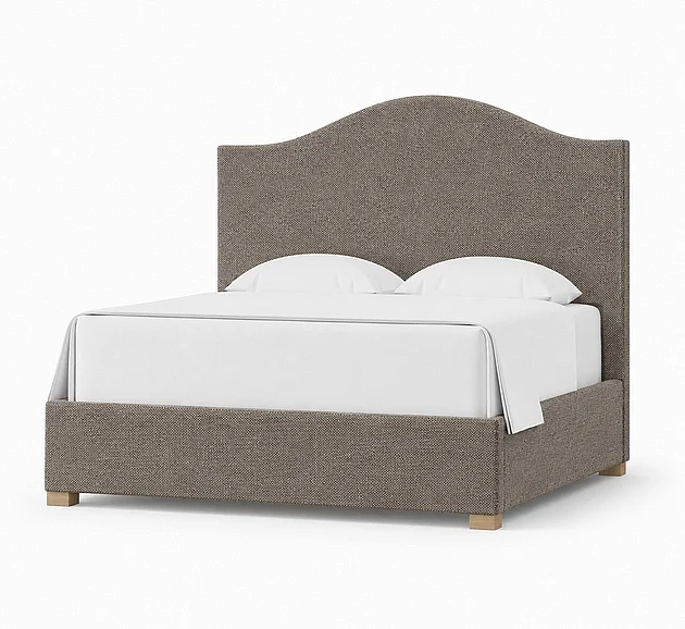 Vaughan-Bassett Emily Queen Upholstered Bed in Mocha 100-559M-155M-822M