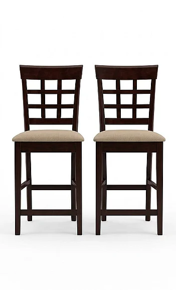 Coaster Rich Cappuccino 24" Counter Height Stool w/Wheat Back (Set of 2) 100209