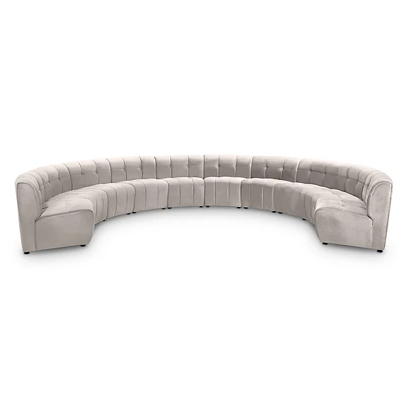 Meridian Limitless Modular Velvet 10pc. Sectional in Cream Velvet 645Cream-10PC