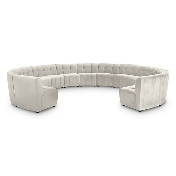 Meridian Limitless Modular Velvet 13pc. Sectional in Cream Velvet 645Cream-13PC