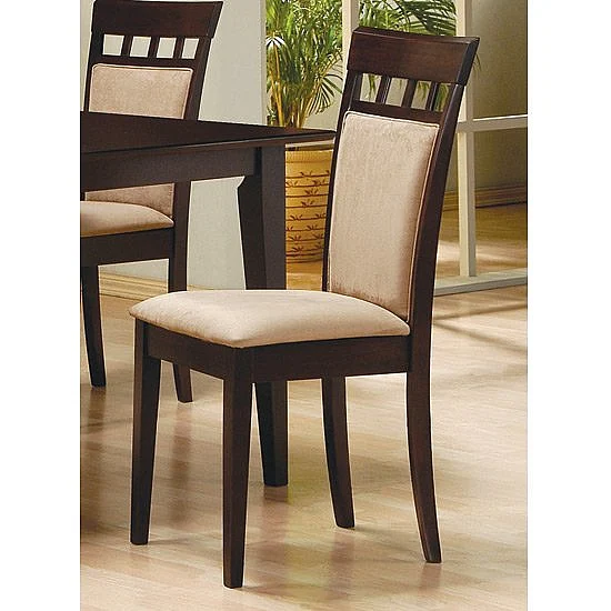 Coaster Rich Cappuccino Side Chair w/ Upholstered Back (Set of 2)