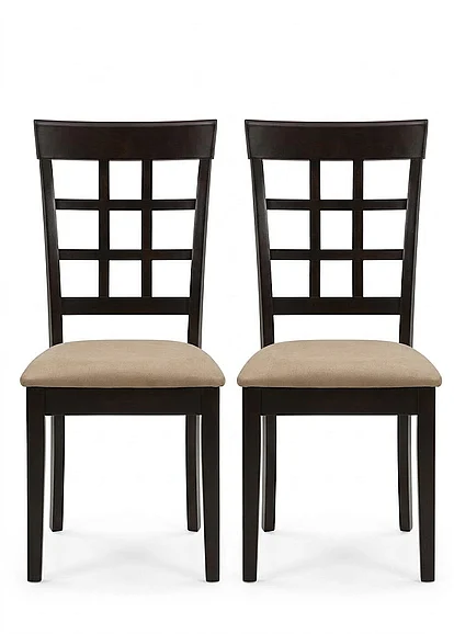 Coaster Rich Cappuccino Side Chair w/ Wheat Back (Set of 2)