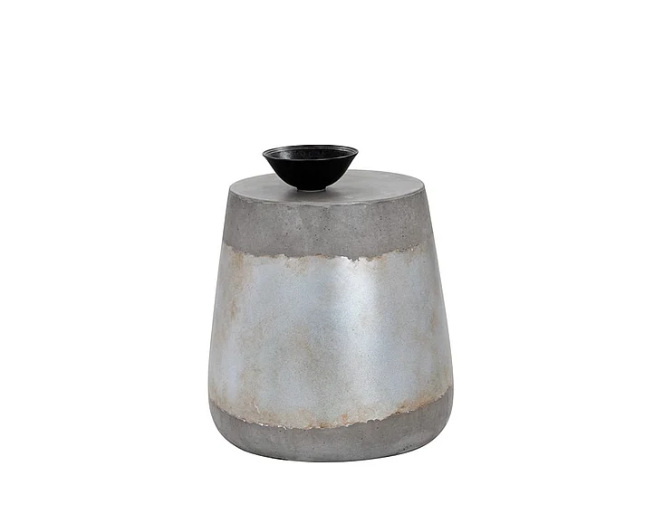 SUNPAN Solterra Aries Side Table in Concrete/Silver 101376