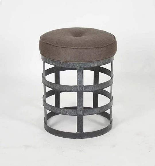 Zentique Recycled Metal Round Stool in Brown (Set of 2) 1013 A008
