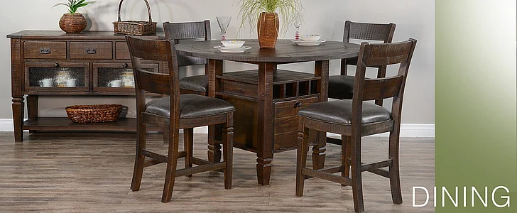 Sunny Designs Homestead 5-Piece Counter Height Dining Room Set in Tobacco Leaf