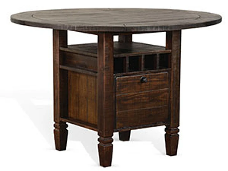 Sunny Designs Homestead 54" Round Counter Height Table in Tobacco Leaf 1013TL2