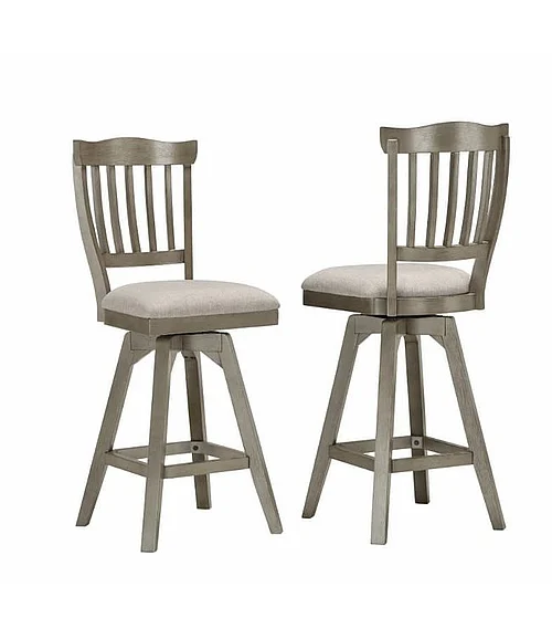 ECI Furniture Pine Crest Tulip Bar Stool in Pine & Burnished Gray 1014-79-BS3 (Set of 2)