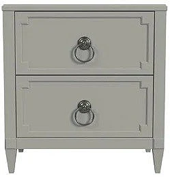 My Home Furnishings Whitehaven Two Drawer Nightstand with USB in Stormy Gray 1016-602