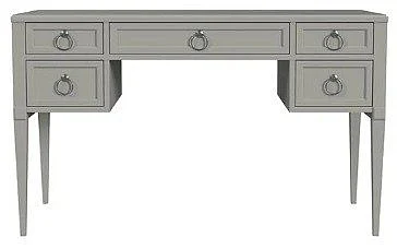 My Home Furnishings Whitehaven Five Drawer Writing Desk in Stormy Gray 1016-701