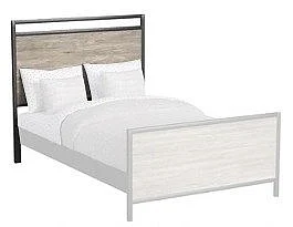 My Home Furnishings Studio Wirebrushed Twin Panel Headboard in Charcoal Black/Peppery Gray 1017-311