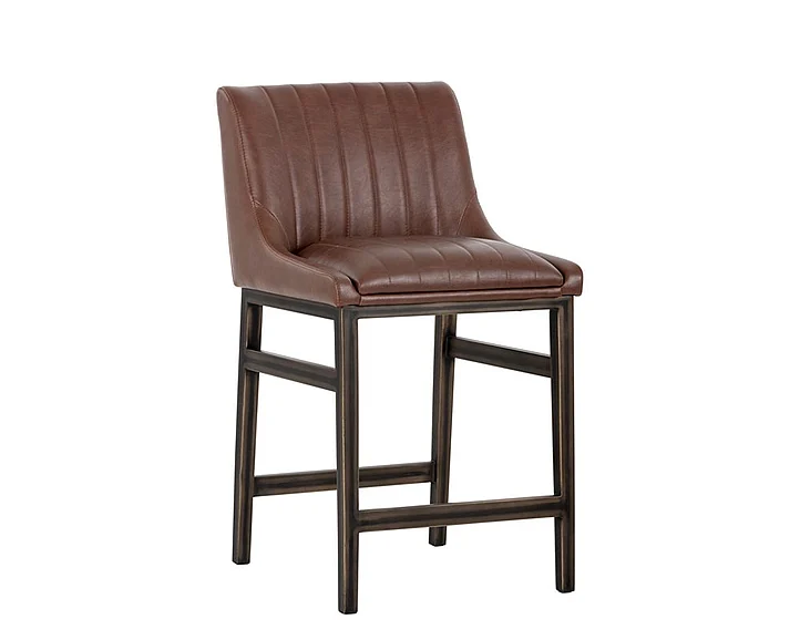 SUNPAN Irongate Halden Armless Counter Stool (Set of 2) in Vintage Cognac 101745