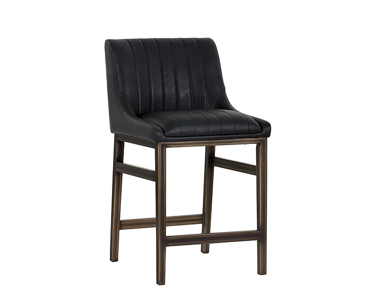 SUNPAN Irongate Halden Armless Counter Stool (Set of 2) in Vintage Black 101746