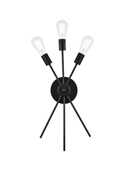 Elegant Lucca 11 In. Bath Sconce in Black LD640W10BK CLOSEOUT
