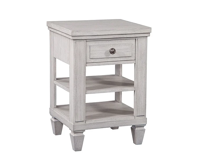 American Woodcrafters Salter Path 1-Drawer Nightstand - White with Grain 1020-410