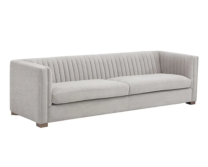 SUNPAN Club Caitlin Sofa in Hemingway Silver/Antique Brass 102577 CLOSEOUT PROMO
