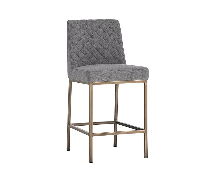 SUNPAN Leighland Counter Stool in Dark Grey/Antique Brass 102821 (Set of 2) CLOSEOUT PROMO
