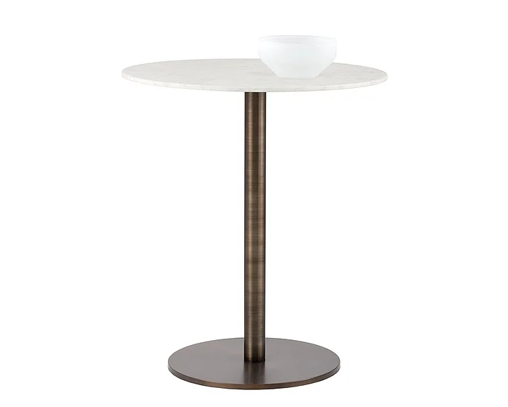 SUNPAN Ikon Enco Bar Table in White/Antique Bronze 102915