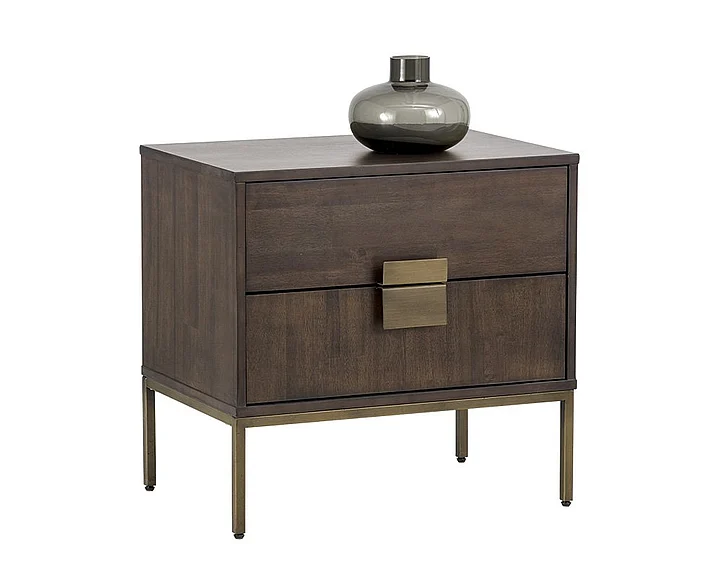 SUNPAN Jade Nightstand in Dark Mango/Antique Brass 102922