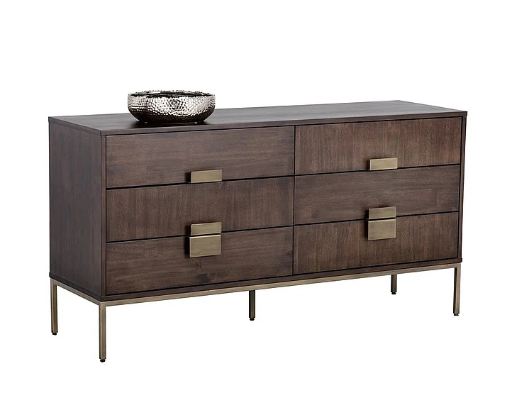 SUNPAN Jade Dresser in Dark Mango/Antique Brass 102924