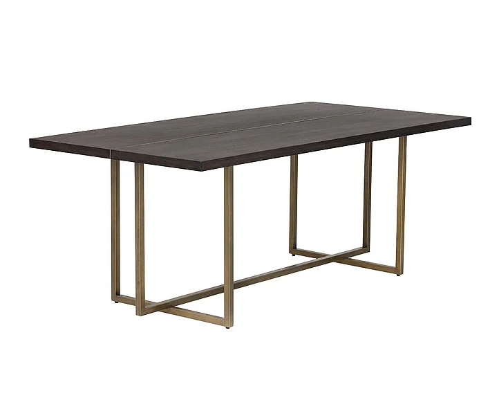 SUNPAN Jade Dining Table - Antique Brass - Dark Mango - 79" 102928 CLOSEOUT PROMO