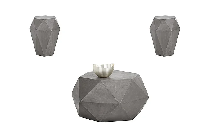 SUNPAN MIXT Constance 3-Pieces Coffee Table Set in Grey
