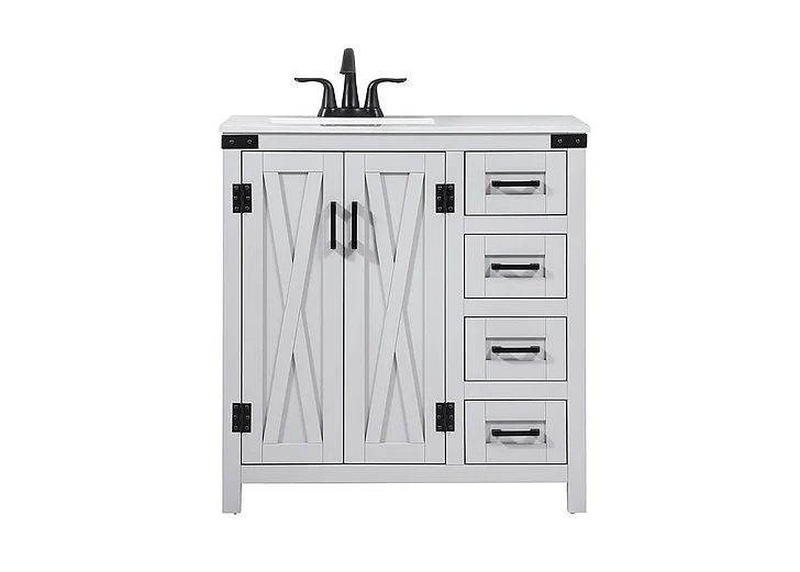 Elegant 32 In. Single Bathroom Vanity in Grey VF90232GR