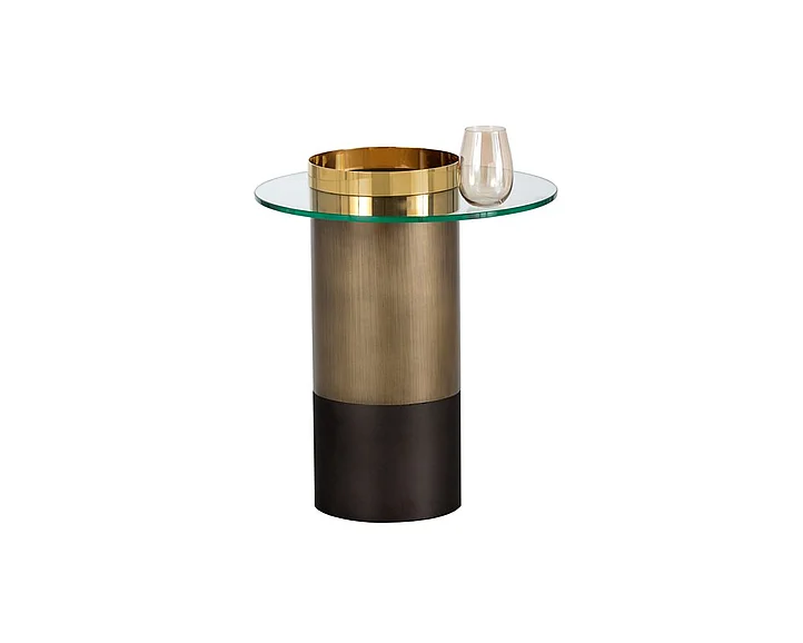 SUNPAN Haru End Table in Clear/Gold 103033