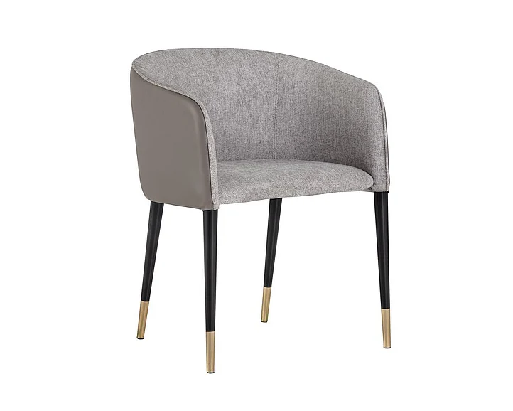 SUNPAN Ikon Asher Dining Armchair in Flint Grey/Napa Taupe/Black/Copper 103148 (Set of 2) CLOSEOUT PROMO