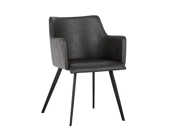 SUNPAN Griffin Dining Armchair in Town Grey/Roman Grey/Black 103243 (Set of 2) CLOSEOUT PROMO