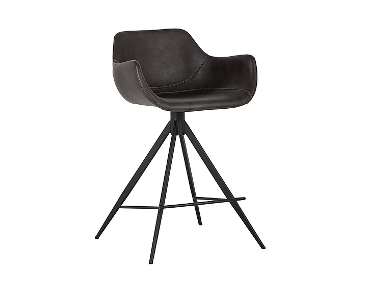 SUNPAN Owen Swivel Counter Stool in Town Grey 103247 (Set of 2)