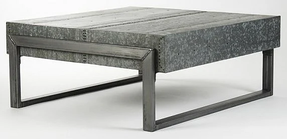 Zentique Ansel Metal Coffee Table in Gray 1032